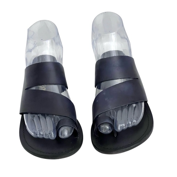 Free People Sandals Leather Loop‎ Toe Black Wash Slide Abilene EU 36 - Picture 12 of 14